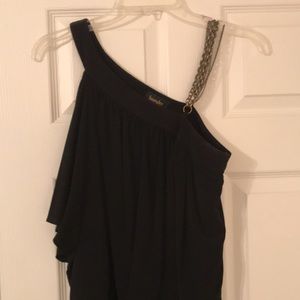 Laundry by Shelli Segal Black Dress with Chain Straps Size 6